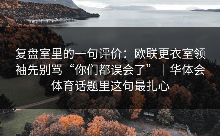 复盘室里的一句评价：欧联更衣室领袖先别骂“你们都误会了”｜华体会体育话题里这句最扎心